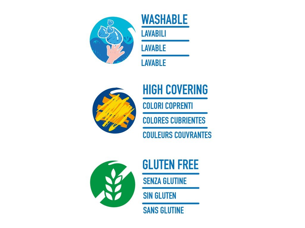 Acuarele tempera Carioca 12 culori 10 ml cu tăviță și pensulă - imagine 3