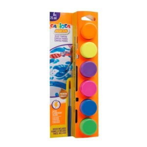 Acuarele tempera Carioca Neon 6 culori x 25 ml + pensulă pe blister