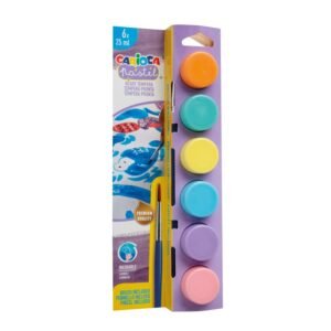 Acuarele tempera Carioca Pastel 6 culori x 25 ml + pensulă pe blister